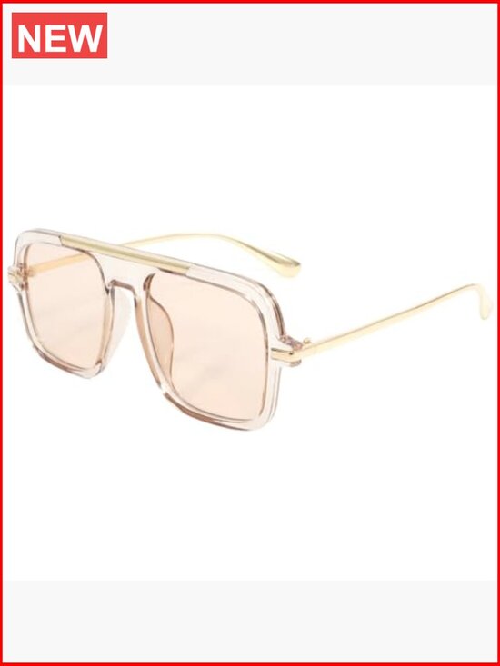 Retro Square Oversized Pilot Sunglasses for Women and Men UV400 Protection main image 5